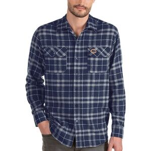 Men's Antigua Chicago Bears Stance Flannel Button-Up Long Sleeve Shirt